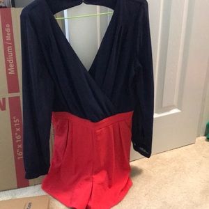 Blue and pink romper